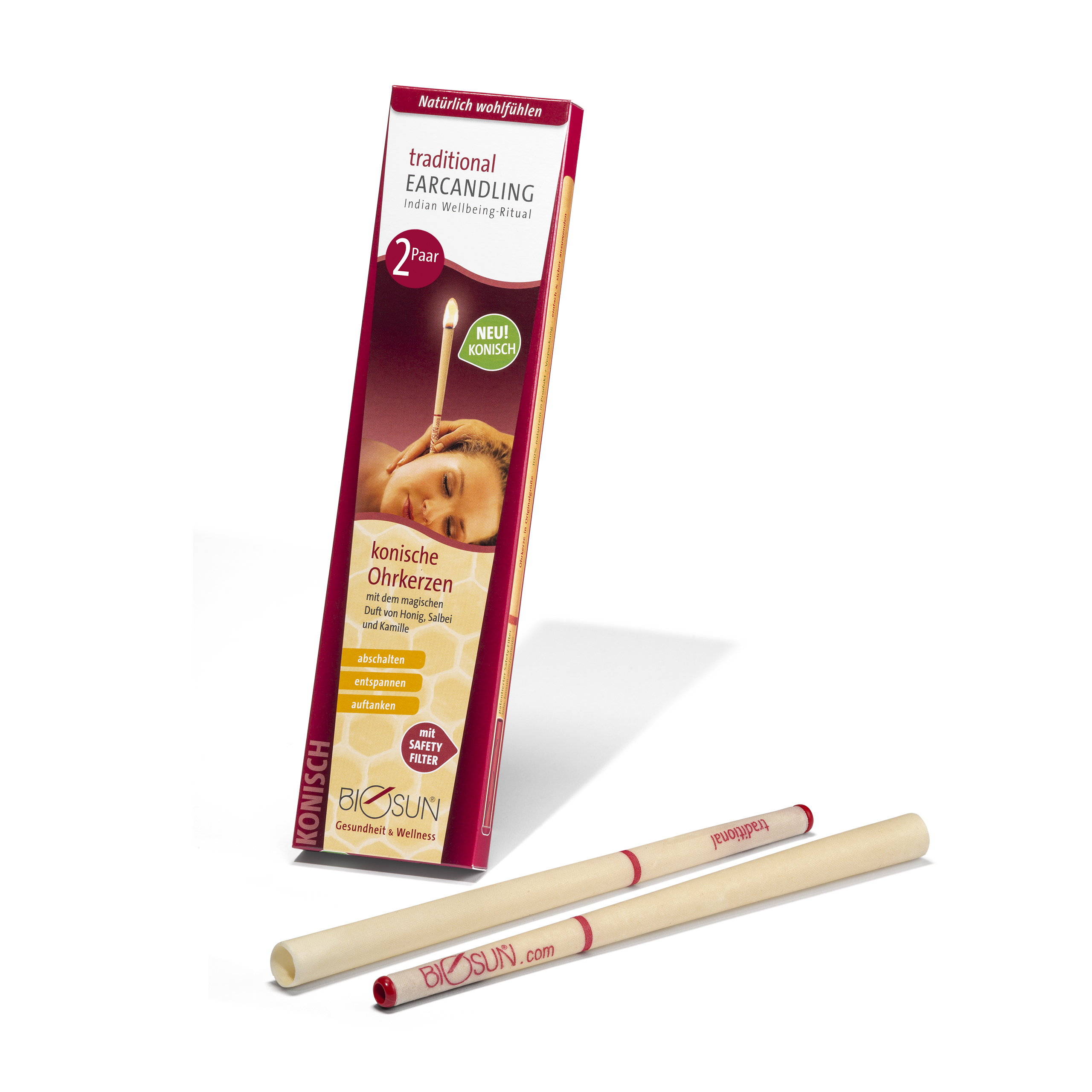 2 Paar konische traditional Ohrkerzen